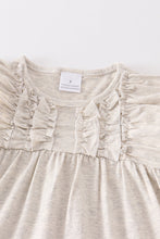 Grey floral print ruffle girl set
