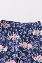 Grey floral print ruffle girl set