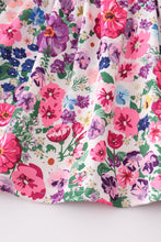 Purple floral print ruffle girl set - ARIA KIDS