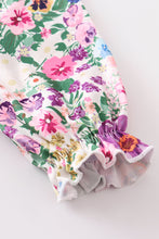 Purple floral print ruffle girl set - ARIA KIDS