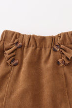 Beige floral print ruffle girl skirt set - ARIA KIDS
