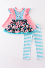 Pink floral print ruffle girl set - ARIA KIDS