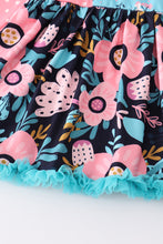 Pink floral print ruffle girl set - ARIA KIDS