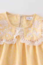 Yellow floral embroidery ruffle girl set - ARIA KIDS
