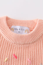 Pink hand-embroidery one&two pullover sweater