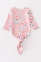 Pink pumpkin print baby gown