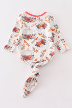 Orange floral print baby gown - ARIA KIDS