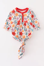 Red floral print baby gown - ARIA KIDS