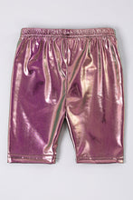 Purple metallic bike shorts