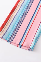 Multicolored stripe smocked strap girl jumpsuit - ARIA KIDS