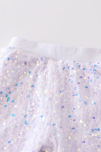 White sequin girl pants