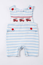 Blue stripe fire engine smocked boy jonjon