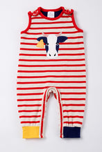Red stripe cattle applique boy romper - ARIA KIDS