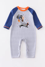 Halloween stripe dog applique baby boy romper - ARIA KIDS