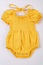 Yellow smocked ruffle baby romper - ARIA KIDS