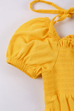 Yellow smocked ruffle baby romper - ARIA KIDS