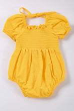 Yellow smocked ruffle baby romper - ARIA KIDS