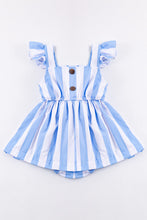 Blue stripe ruffle buttons baby romper - ARIA KIDS