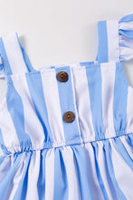 Blue stripe ruffle buttons baby romper - ARIA KIDS
