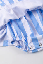 Blue stripe ruffle buttons baby romper - ARIA KIDS