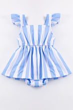 Blue stripe ruffle buttons baby romper - ARIA KIDS