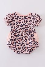 Pink leopard print pocket girl romper