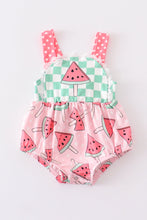 Pink plaid watermelon print baby romper - ARIA KIDS