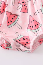 Pink plaid watermelon print baby romper - ARIA KIDS