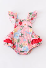 Pink floral ruffle baby romper - ARIA KIDS