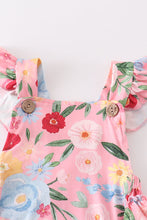 Pink floral ruffle baby romper - ARIA KIDS