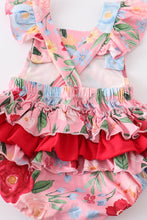 Pink floral ruffle baby romper - ARIA KIDS