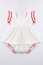 White sailing boat applique ruffle baby romper - ARIA KIDS