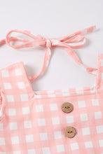 Pink chicken print plaid ruffle baby romper - ARIA KIDS