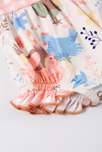 Pink chicken print plaid ruffle baby romper - ARIA KIDS