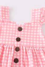 Pink plaid buttons ruffle baby set - ARIA KIDS