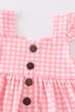 Pink plaid buttons ruffle baby set - ARIA KIDS