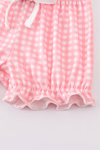 Pink plaid buttons ruffle baby set - ARIA KIDS