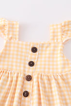Beige plaid buttons ruffle baby set - ARIA KIDS