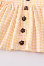 Beige plaid buttons ruffle baby set - ARIA KIDS