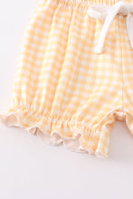 Beige plaid buttons ruffle baby set - ARIA KIDS
