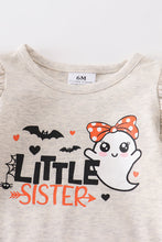 Grey ghost "little sister" ruffle baby romper - ARIA KIDS