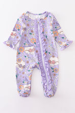 Purple skeleton floral ruffle baby romper - ARIA KIDS