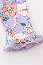 Purple skeleton floral ruffle baby romper - ARIA KIDS