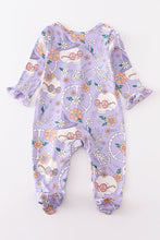 Purple skeleton floral ruffle baby romper - ARIA KIDS