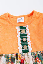 Orange floral print ruffle baby romper - ARIA KIDS