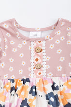 Halloween ghost floral print ruffle baby romper