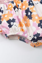 Halloween ghost floral print ruffle baby romper