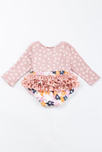 Halloween ghost floral print ruffle baby romper