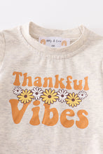 Grey "thankful vibes" baby romper - ARIA KIDS