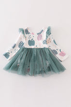 Green stripe pumpkin print tutu romper - ARIA KIDS